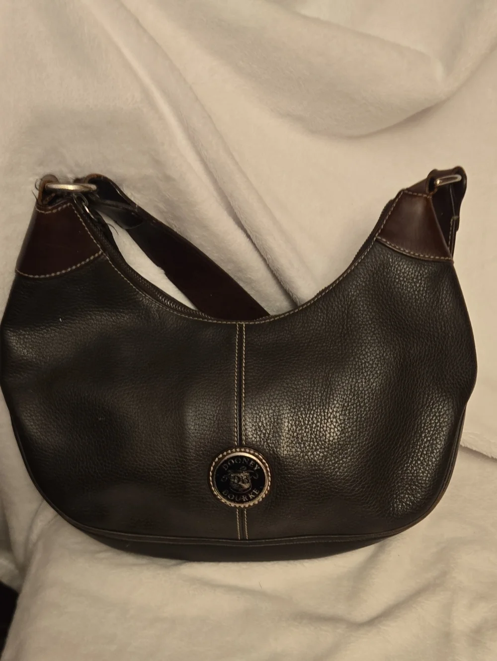 Dooney & Bourke Dark Brown and Chocolate Leather Hobo